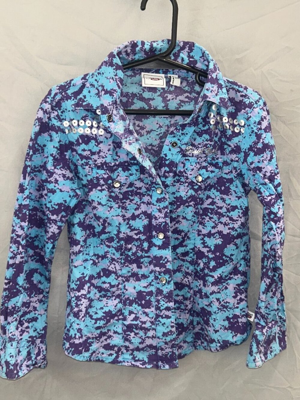 Cruel Girl Girls Long Sleeve Western Cowgirl Snap Front Shirt Size 4/5